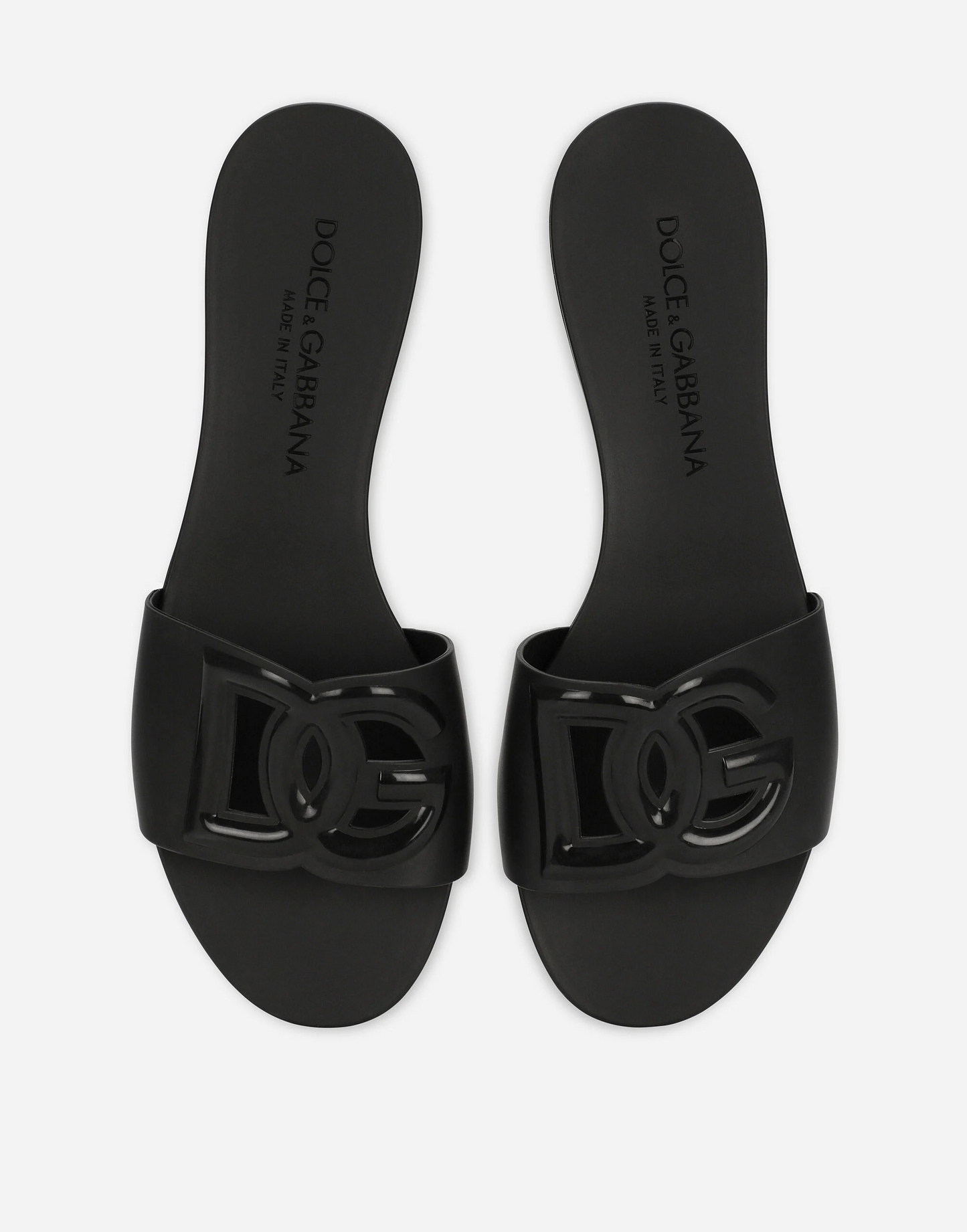 DG RUBBER SLIDE SANDALS - BLACK
