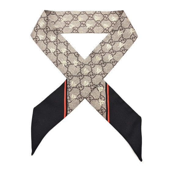 BEIGE AND BLACK GG SCARF