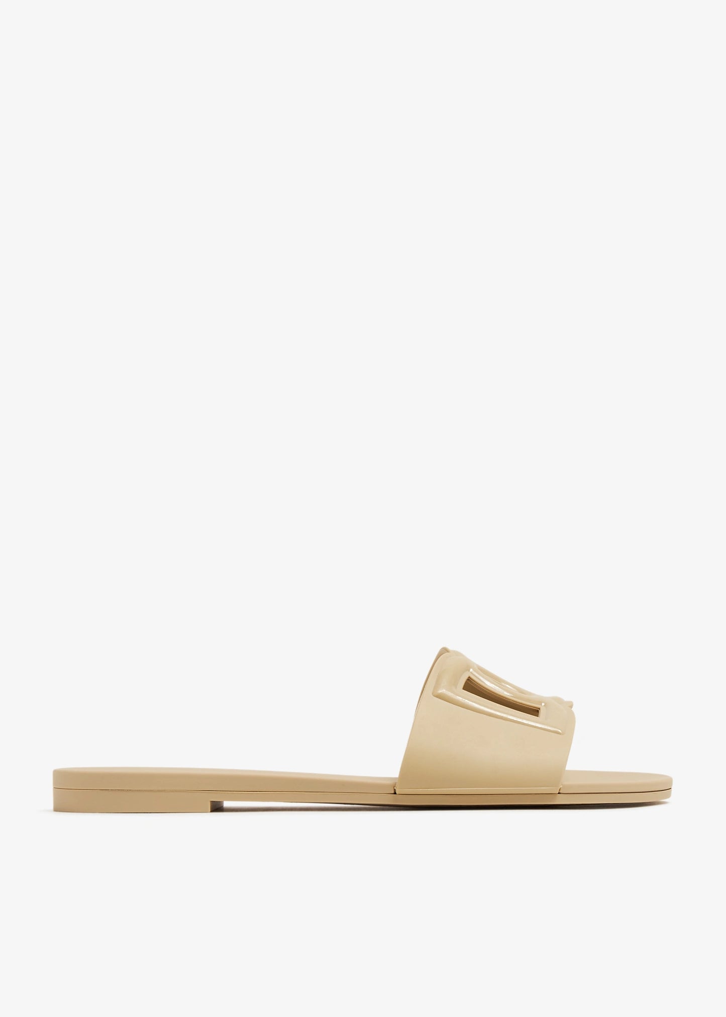 DG RUBBER SLIDE SANDALS - NUDE/ BUTTER YELLOW