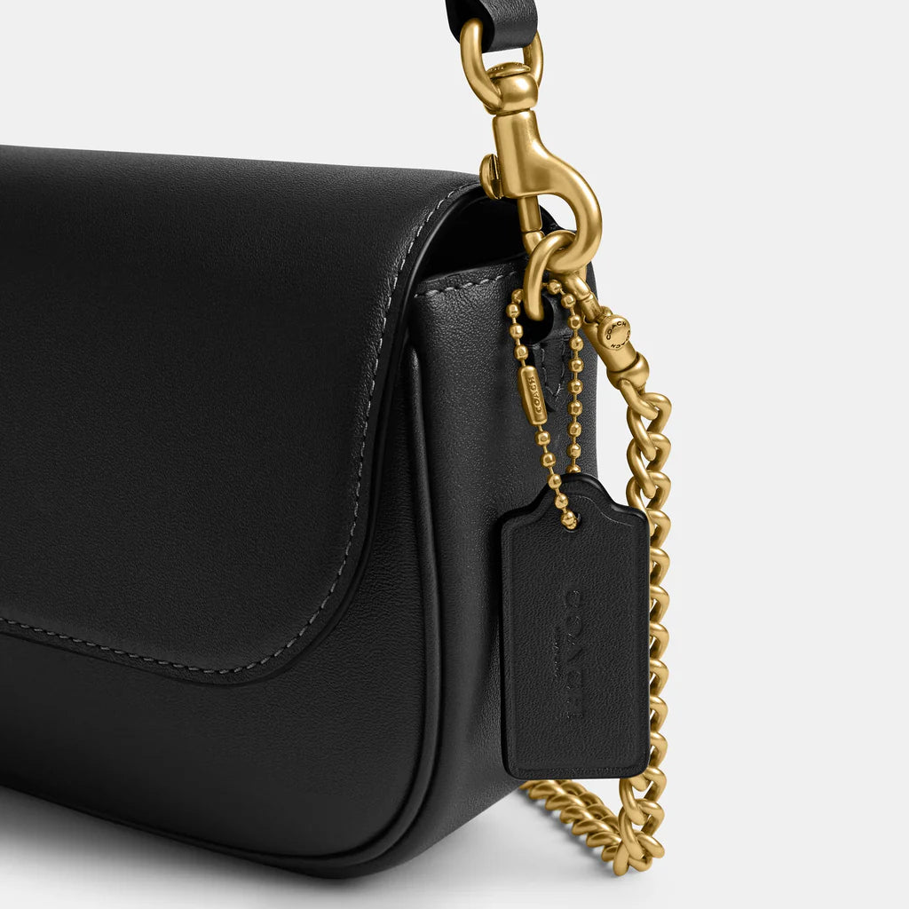 BROOKE FLAP CHAIN BAG - BLACK