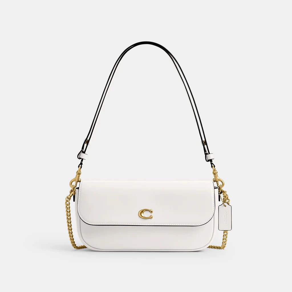 BROOKE FLAP CHAIN BAG - WHITE