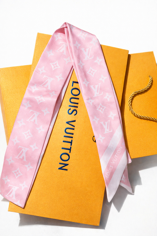 MONOGRAM INFINITY HEADBAND SCARF - BABY PINK