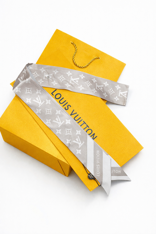 MONOGRAM INFINITY HEADBAND SCARF - GRAY