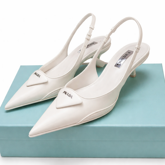 PD PATENT SLINGBACK HEELS