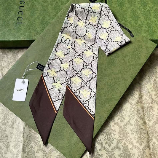 BROWN AND BEIGE GG SCARF