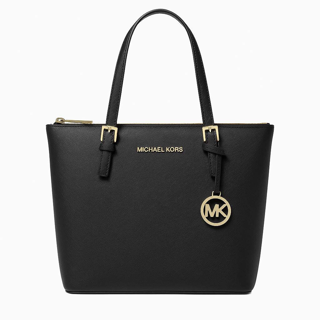 MK - LARGE SAFFIANO LEATHER TOTE BAG - BLACK