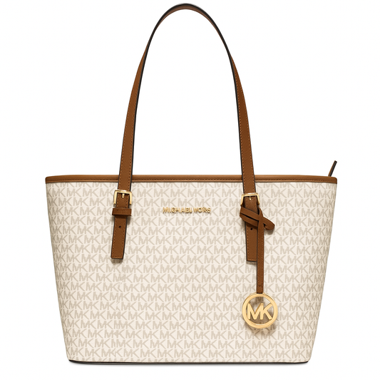 MK - LARGE SAFFIANO LEATHER TOTE BAG - BROWN