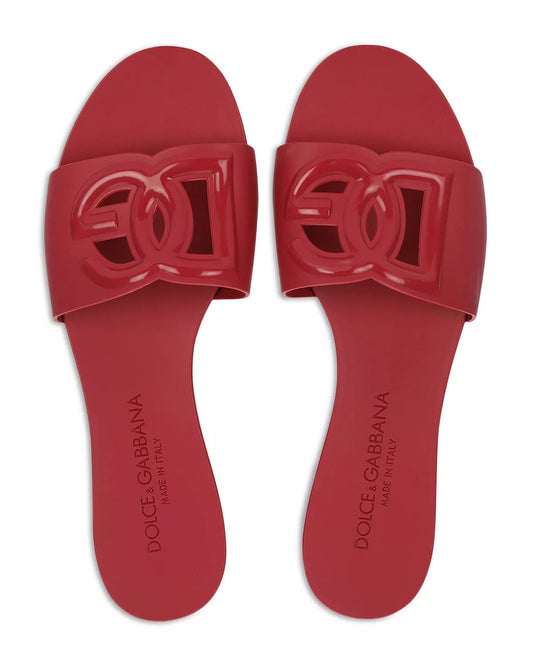 DG RUBBER SLIDE SANDALS - FUCHSIA (PINK RED)