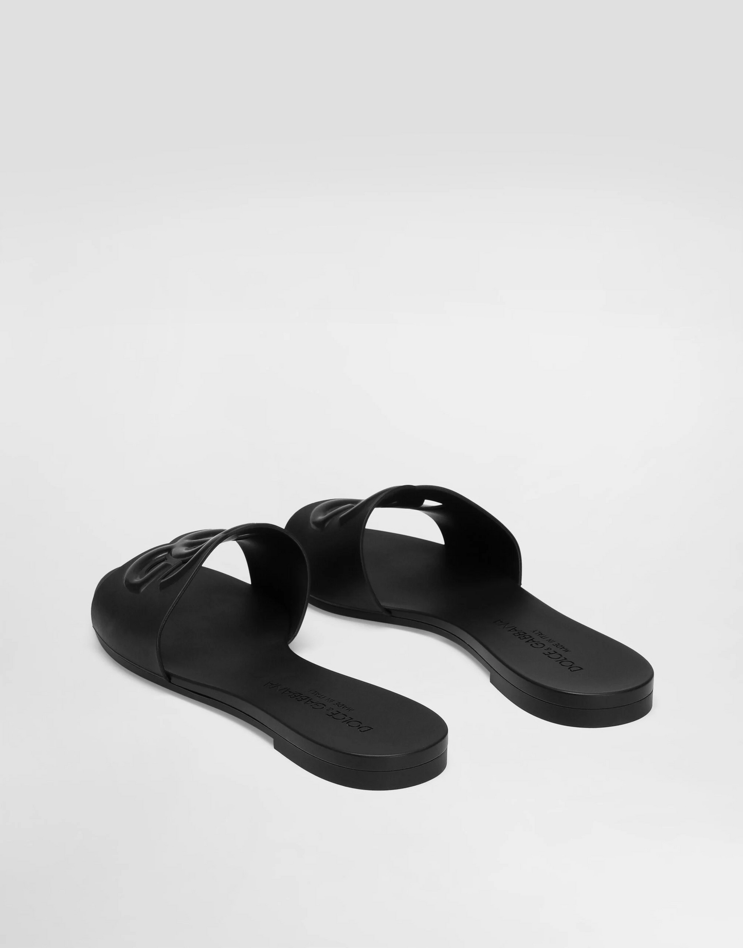 DG RUBBER SLIDE SANDALS - BLACK