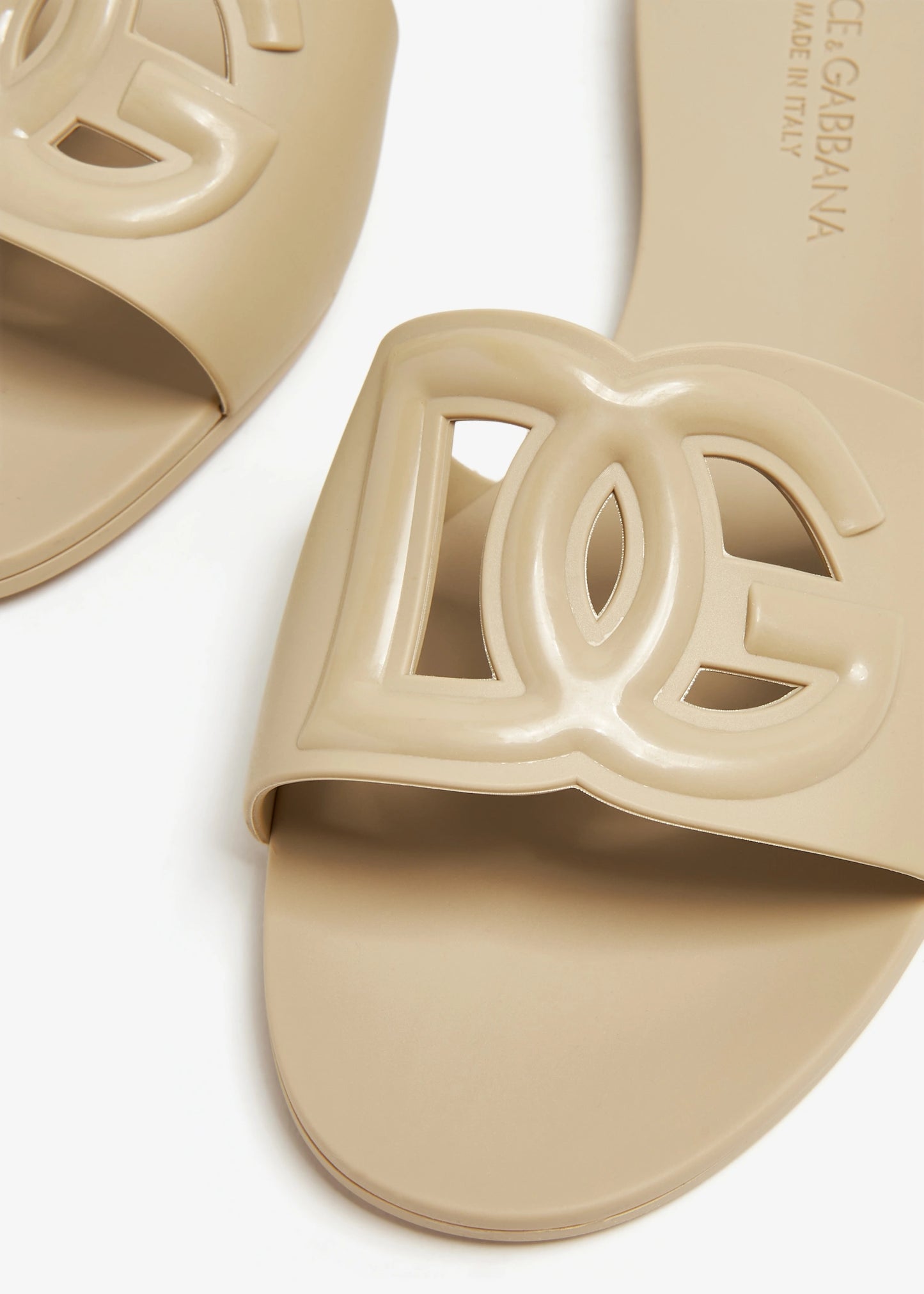 DG RUBBER SLIDE SANDALS - NUDE/ BUTTER YELLOW