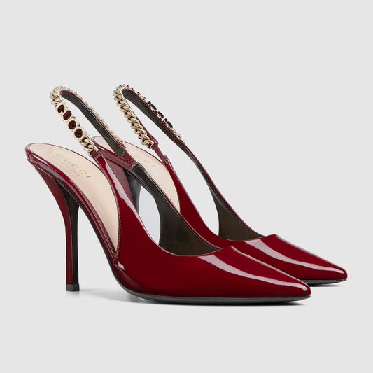 GG SLINGBACK HEELS - RED