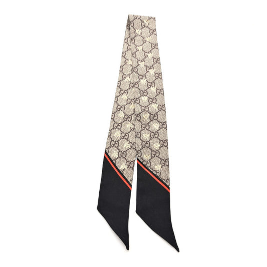 BEIGE AND BLACK GG SCARF
