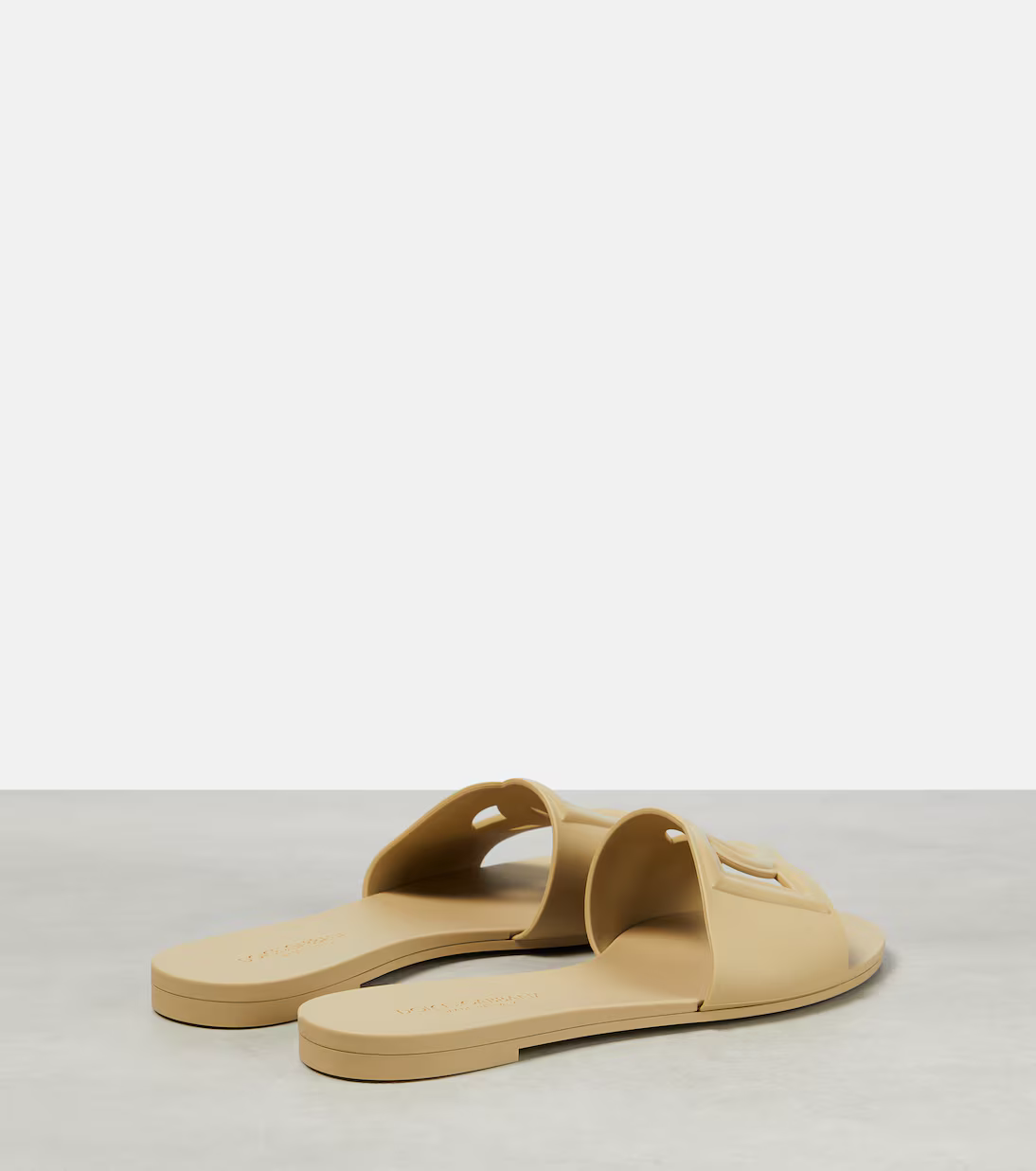 DG RUBBER SLIDE SANDALS - NUDE