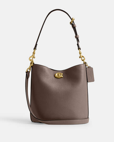 THE WILLOW SOFT BUCKET BAG - STONE NUDE