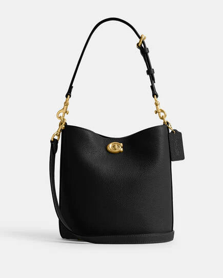 THE WILLOW SOFT BUCKET BAG - BLACK