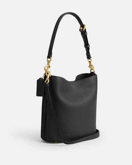 THE WILLOW SOFT BUCKET BAG - BLACK