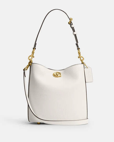 THE WILLOW SOFT BUCKET BAG - WHITE