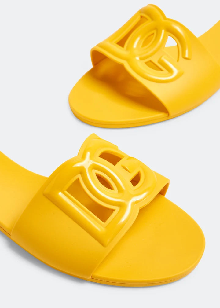 DG RUBBER SLIDE SANDALS-VIBRANT YELLOW