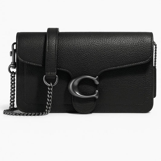 TABBY MINI CHAIN CLUTCH - BLACK