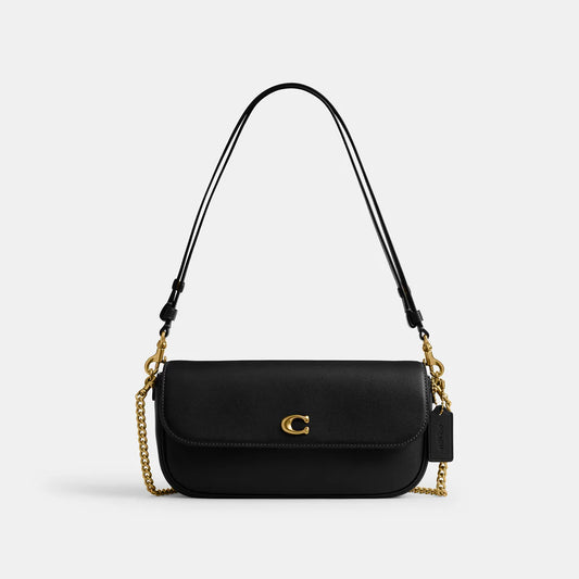 BROOKE FLAP CHAIN BAG - BLACK