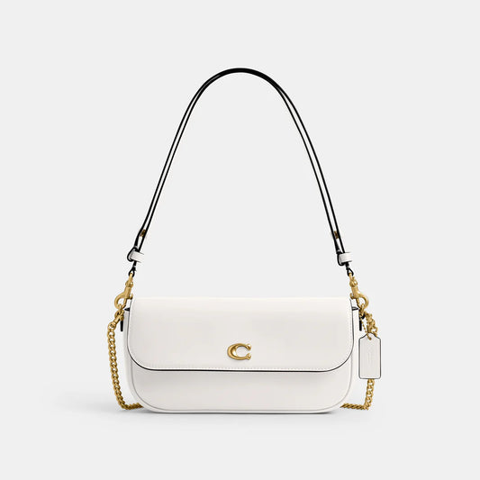 BROOKE FLAP CHAIN BAG - WHITE