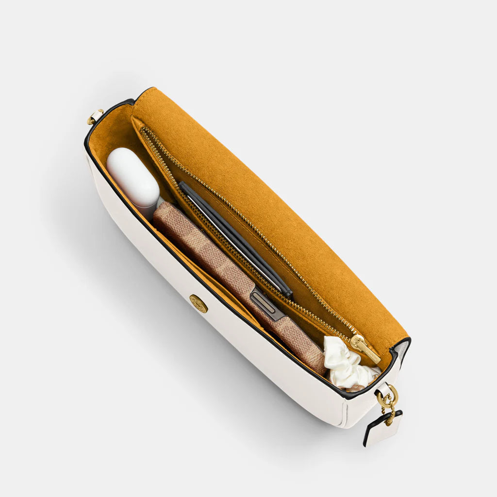 BROOKE FLAP CHAIN BAG - WHITE