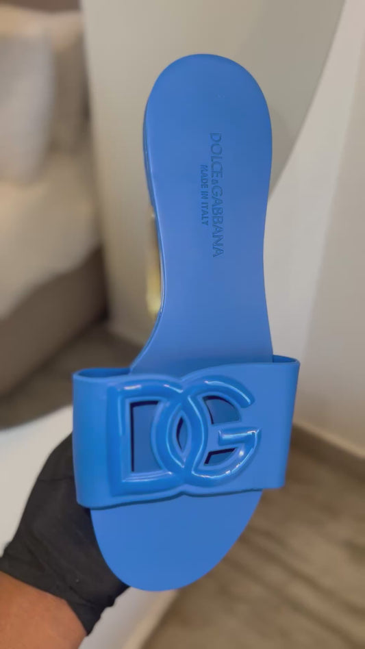 DG RUBBER SLIDE SANDALS-SKY BLUE