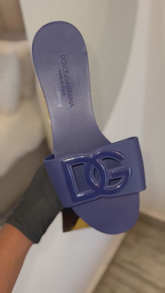 DG RUBBER SLIDE SANDALS-Dark BLUE/PURPLE