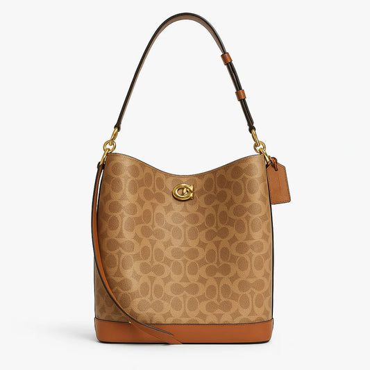 THE WILLOW SOFT BUCKET BAG - SIGNATURE CANVAS