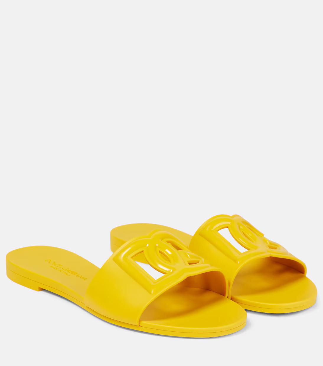 DG RUBBER SLIDE SANDALS-VIBRANT YELLOW